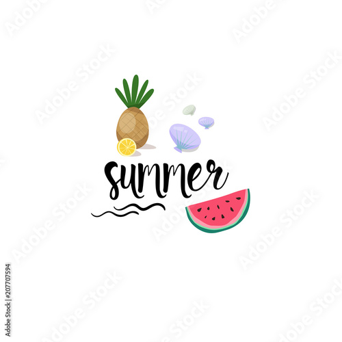 hello summer badge Isolated Typographic Design Label. Season Holidays lettering for logo Templates  invitation  greeting card  prints and posters.
