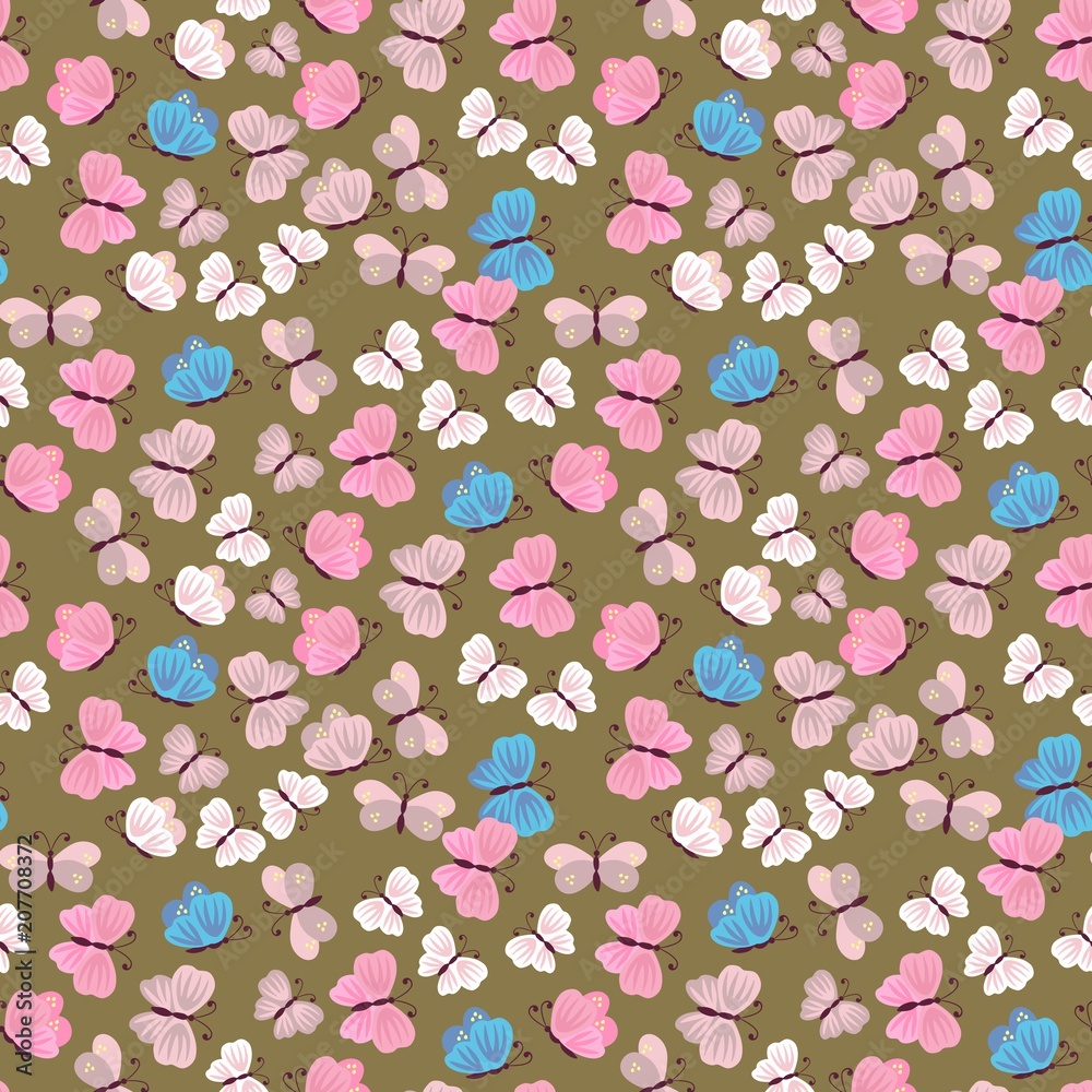 Vector butterfly camouflage seamless pattern. Spring design. Print for fabric, paper, wallpaper, gift wrap. Vector butterfly camouflage seamless pattern. Spring design. Print for fabric, paper, wallpaper, gift wrap.