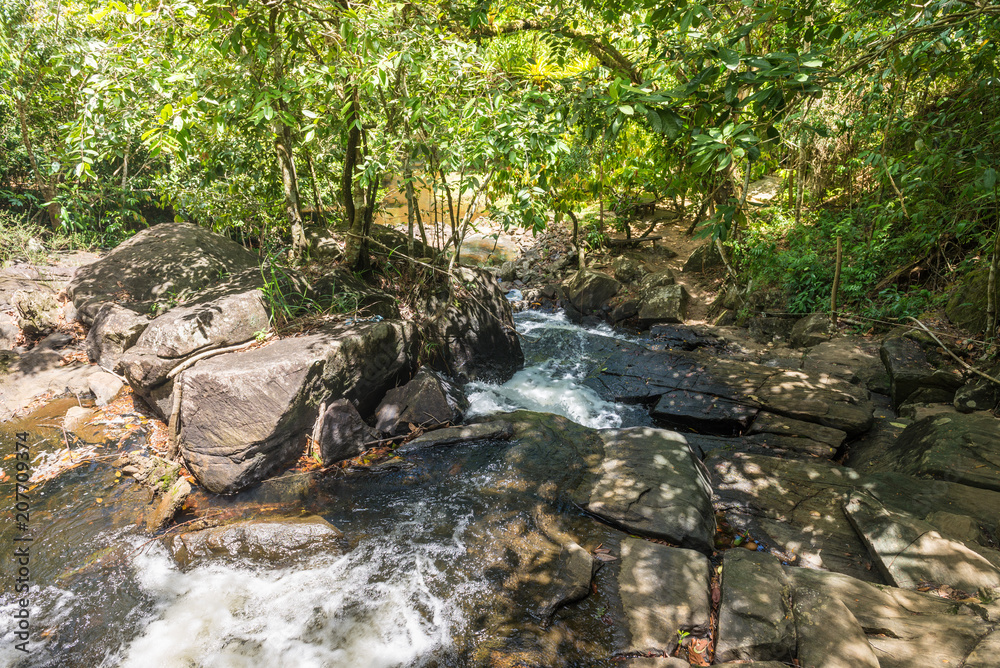 Waterfall and stream in the forest in Itacare Waterfall and stream in the forest in Itacare
