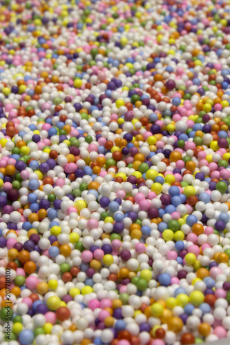Small Colorful Polysterene balls background