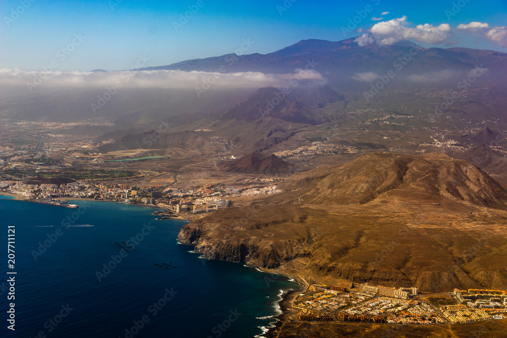 Tenerife seen from an airplane