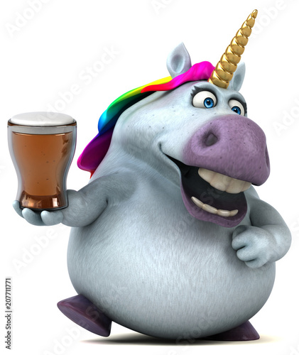 Fun unicorn - 3D Illustration