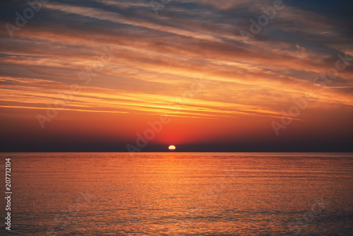 Beautiful sunrise over the sea