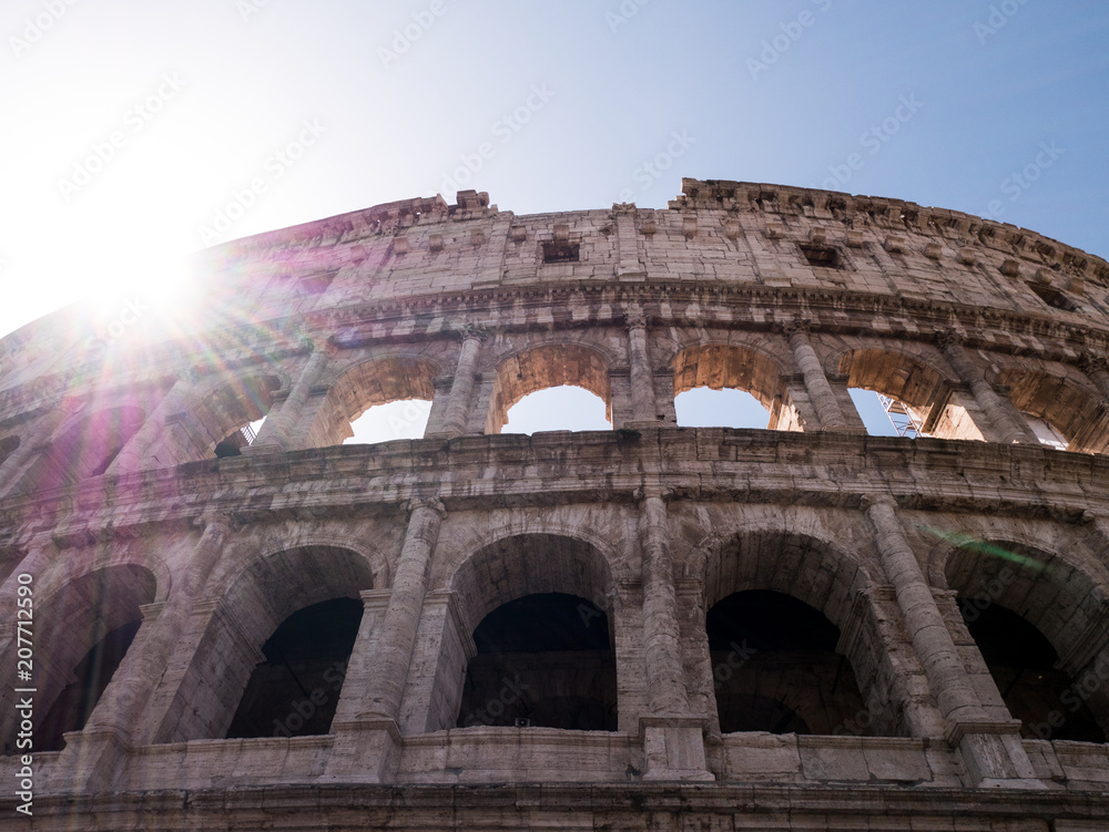 details on the windows of the colosseum, Rome Italy