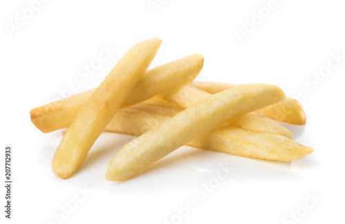 Pile of french fries isolated on white