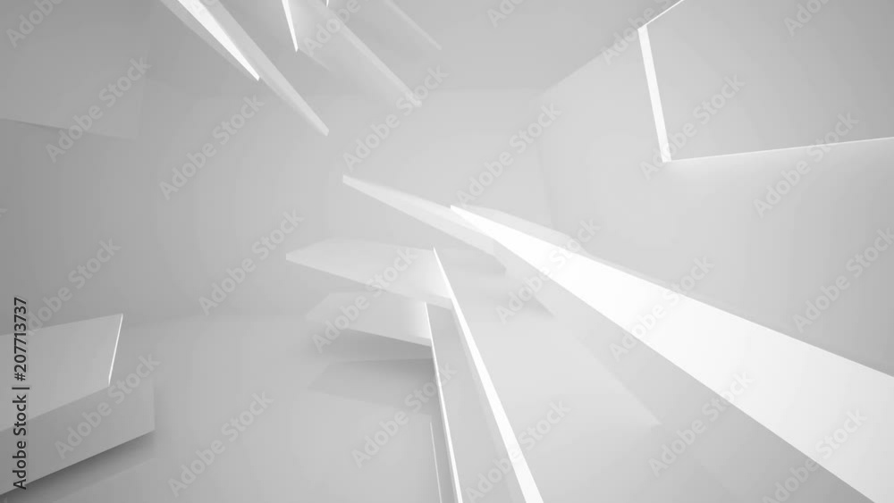 Abstract white interior multilevel public space with window. 3D animation and rendering. Abstract white interior multilevel public space with window. 3D animation and rendering.