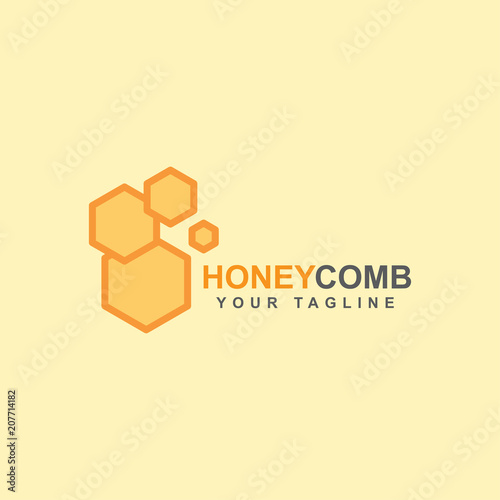 Honey Comb Logo Template Design Vector
