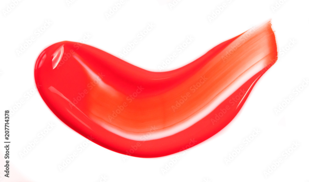 Liquid lipstick smudge isolated on white background Liquid lipstick smudge isolated on white background