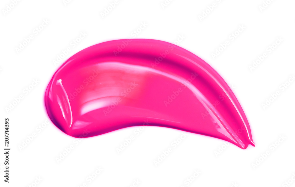 Liquid lipstick smudge isolated on white background Liquid lipstick smudge isolated on white background