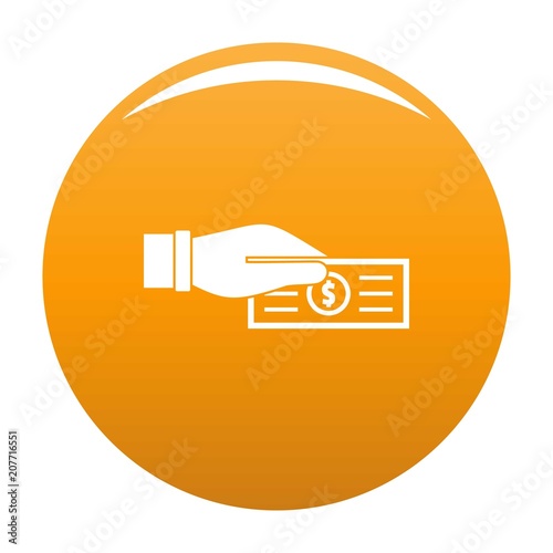 Take tax icon. Simple illustration of take tax vector icon for any design orange