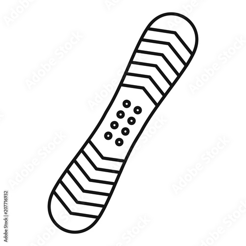 Snowboard icon. Outline illustration of snowboard vector icon for web design isolated on white background