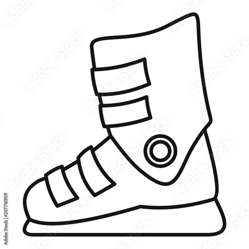 Ski boots icon. Outline illustration of ski boots vector icon for web design isolated on white background