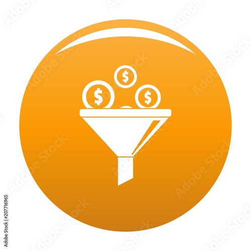 Investment icon. Simple illustration of investment vector icon for any design orange