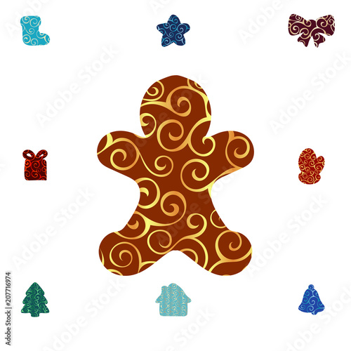 Gingerbread Man pattern silhouette christmas holiday
