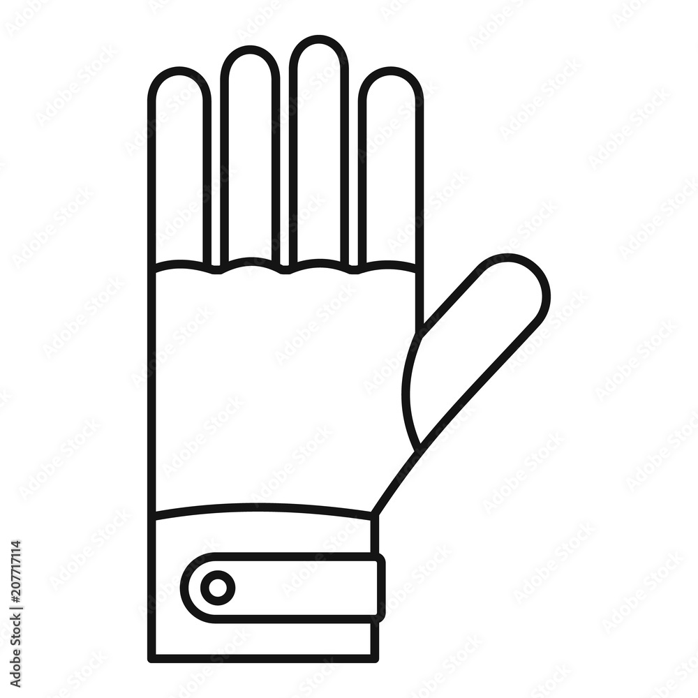 Ski gloves icon. Outline illustration of ski gloves vector icon for web design isolated on white background Ski gloves icon. Outline illustration of ski gloves vector icon for web design isolated on white background