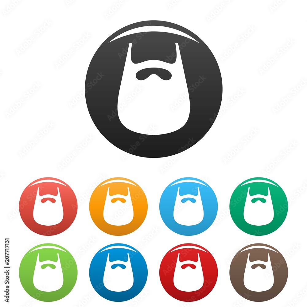 Smooth beard icon. Simple illustration of smooth beard vector icons set color isolated on white