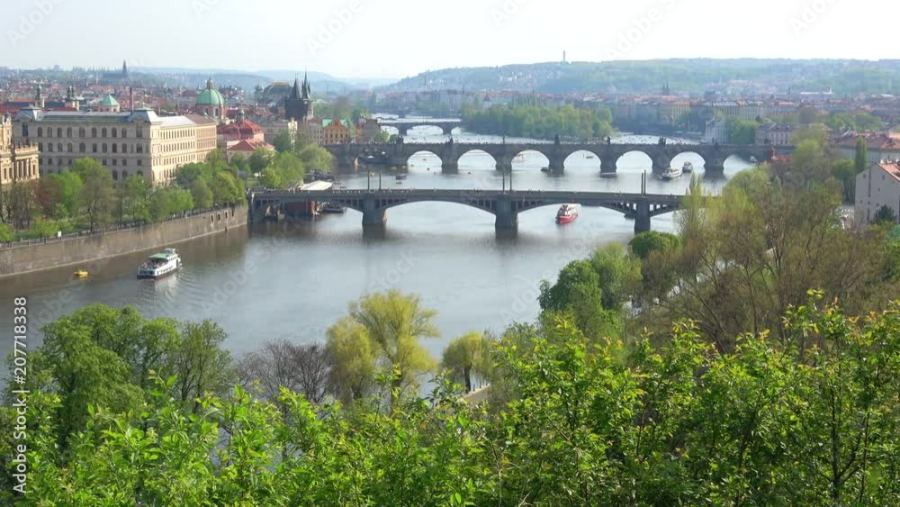 Spring landscape with Prague bridges. Prague, Czech Republic Spring landscape with Prague bridges. Prague, Czech Republic