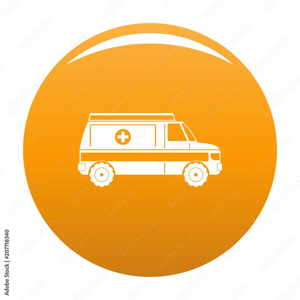 Fast ambulance icon. Simple illustration of fast ambulance vector icon for any design orange