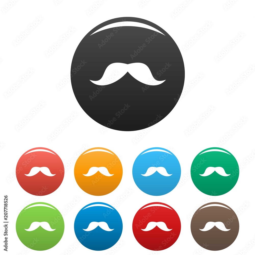 Norway mustache icon. Simple illustration of norway mustache vector icons set color isolated on white Norway mustache icon. Simple illustration of norway mustache vector icons set color isolated on white