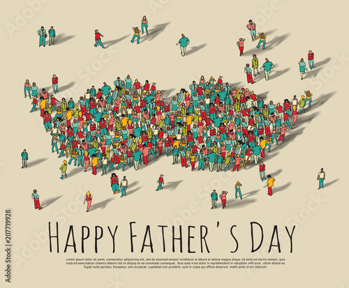 Fathers day crowd people moustache symbol