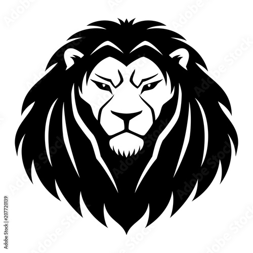 Fototapeta Naklejka Na Ścianę i Meble -  Sign of a black lion on a white background.