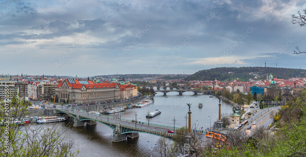 View of Prague from the Prague Metronome, Czech Republic