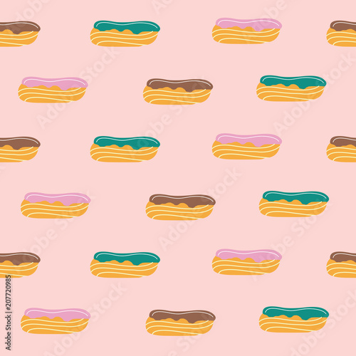 Dessert. Cake. Seamless pattern.