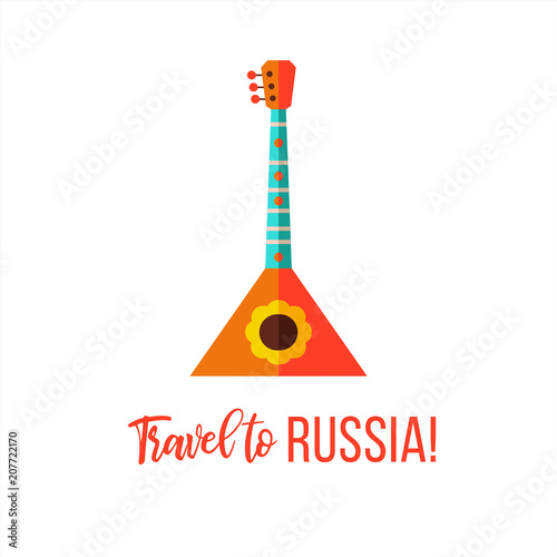 Travel to Russia. Traditional Russian symbols. Vector illustration.