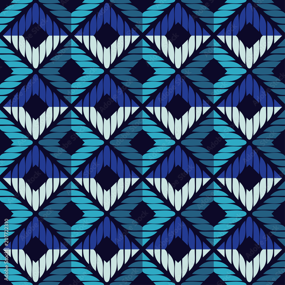Seamless abstract geometric pattern. The texture of rhombus. Brushwork. Hand hatching. Scribble texture. Textile rapport.