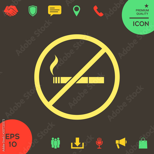 No smoking, smoking ban icon. Cigarette - prohibiting sign