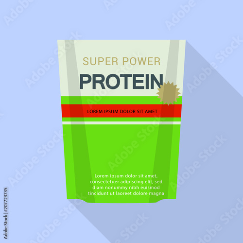 Super power protein pack icon. Flat illustration of super power protein pack vector icon for web design