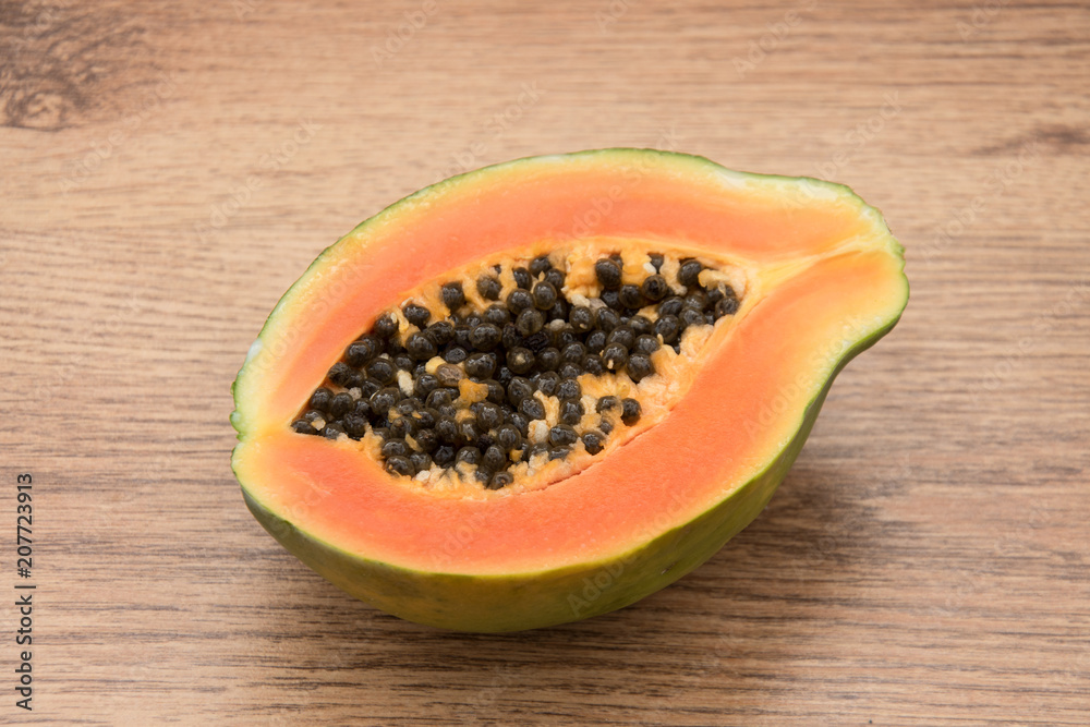 Still Life. Close view of inside of Papaya fruit Still Life. Close view of inside of Papaya fruit