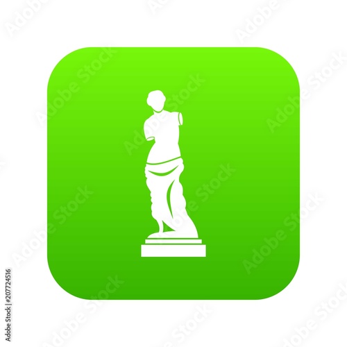 Ancient statue icon digital green for any design isolated on white vector illustration