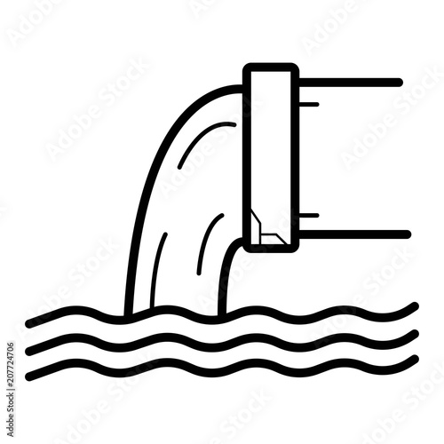 Discharge of liquid chemical waste vector icon