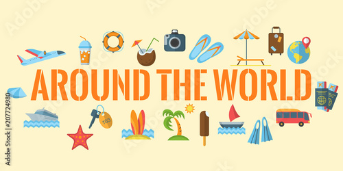 Around the World horizontal banner