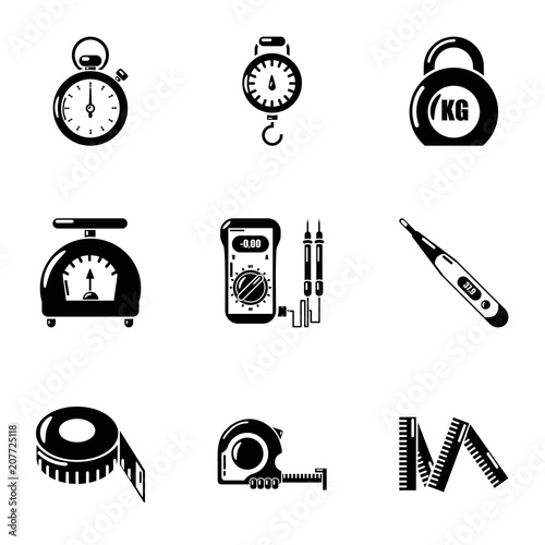 Quantify icons set. Simple set of 9 quantify vector icons for web isolated on white background