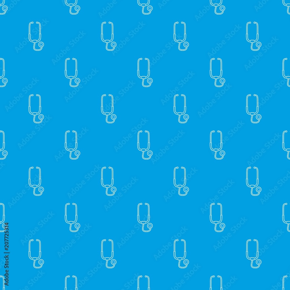 Medical stethoscope pattern vector seamless blue repeat for any use Medical stethoscope pattern vector seamless blue repeat for any use