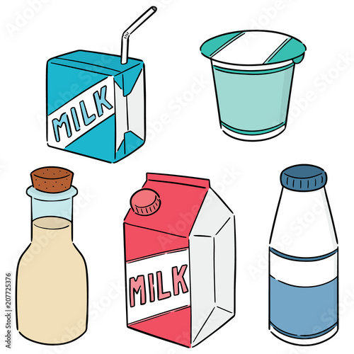 vector set of milk product