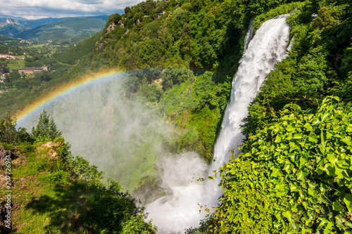 Marmore falls, Cascata delle Marmore, in Umbria, Italy. The tallest man-made waterfall in the world.