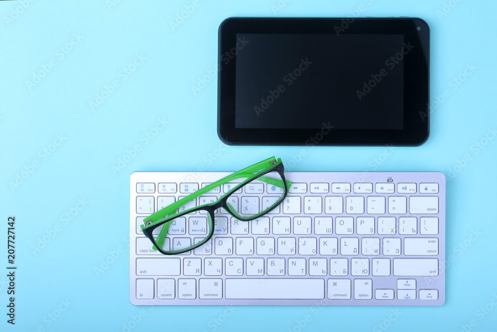 Corporate business desktop with laptop, digital tablet, accessories and work equipment. selective focus. Corporate business desktop with laptop, digital tablet, accessories and work equipment. selective focus.