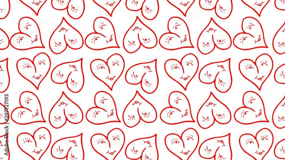 Background with animated hand drawn heart. Frame by frame animation Background with animated hand drawn heart. Frame by frame animation