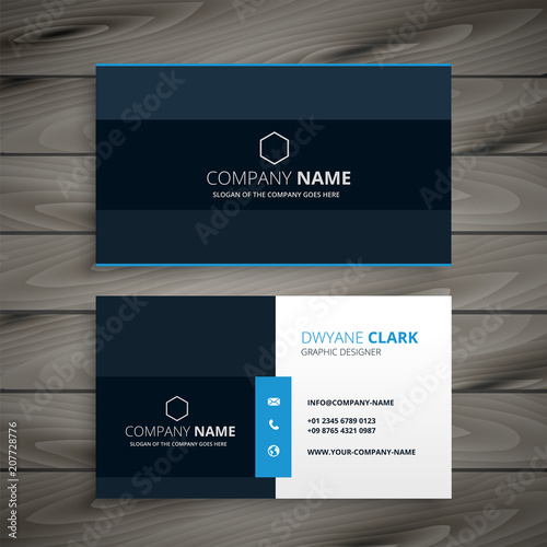 professional blue dark business card design