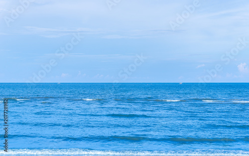 Beautiful sea Landscape with blue sky and tiny clouds on sunny day,Thailand.