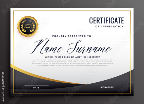 black certificate of appreciation template