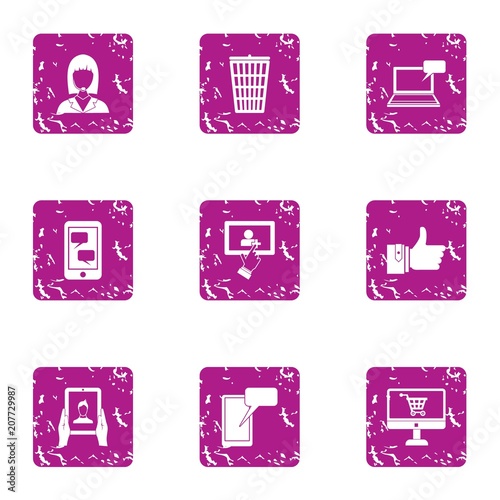 Epistle icons set. Grunge set of 9 epistle vector icons for web isolated on white background