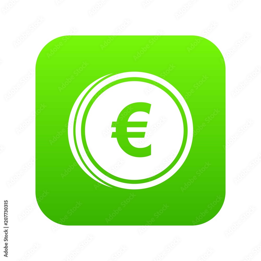 Euro coins icon digital green for any design isolated on white vector illustration Euro coins icon digital green for any design isolated on white vector illustration