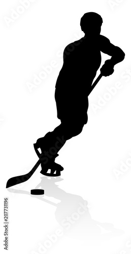 Silhouette Ice Hockey Player
