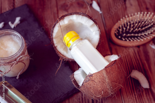 set of coconut products for hair care