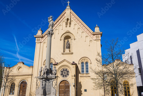 Photography Facade Capuchin church of St Stephan in historic part of Bratislava city, Slovak