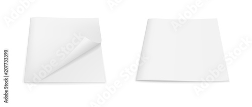 A set of two realistic vector images (layout, mock-up) of a closed booklet (magazine, brochure), a perspective view. The image is created using a gradient mesh. Vector EPS 10.